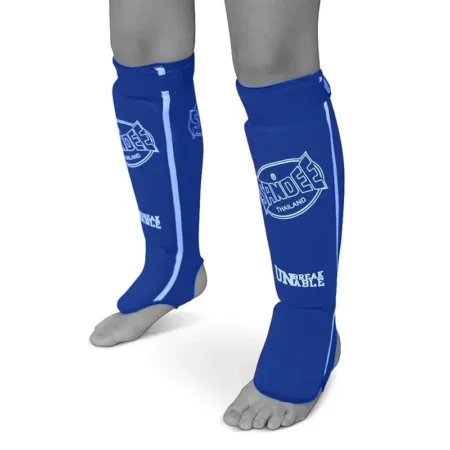 Sandee Slip-on Competition Shin Guards- Blue/White