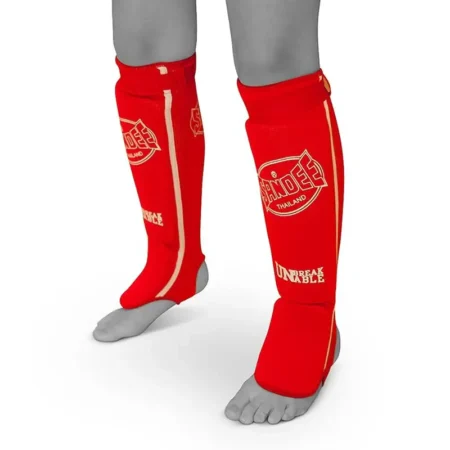 Sandee Slip-on Competition Shin Guards- Red/White
