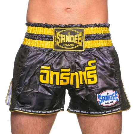 Sandee Muay Thai Shorts Supernatural Power - Black/Gold