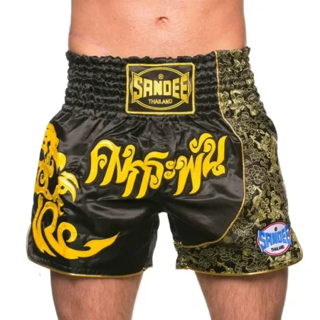 Sandee Muay Thai Shorts Unbreakable - Black/Yellow