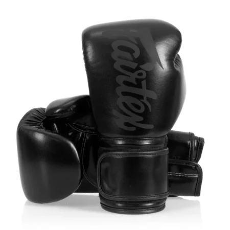 Fairtex BGV14SB Black Microfibre Muay Thai Gloves