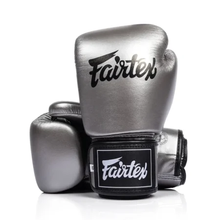 Fairtex BGV1C-Plus Microfibre Gun Metallic Muay Thai Gloves