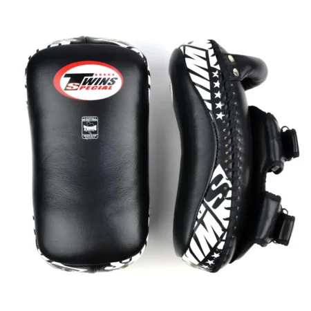 Twins KPL12 Black Deluxe Curved Leather Thai Kick Pads
