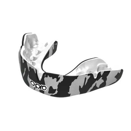 Opro Instant Custom Fit Camo Silver Black Mouthguard